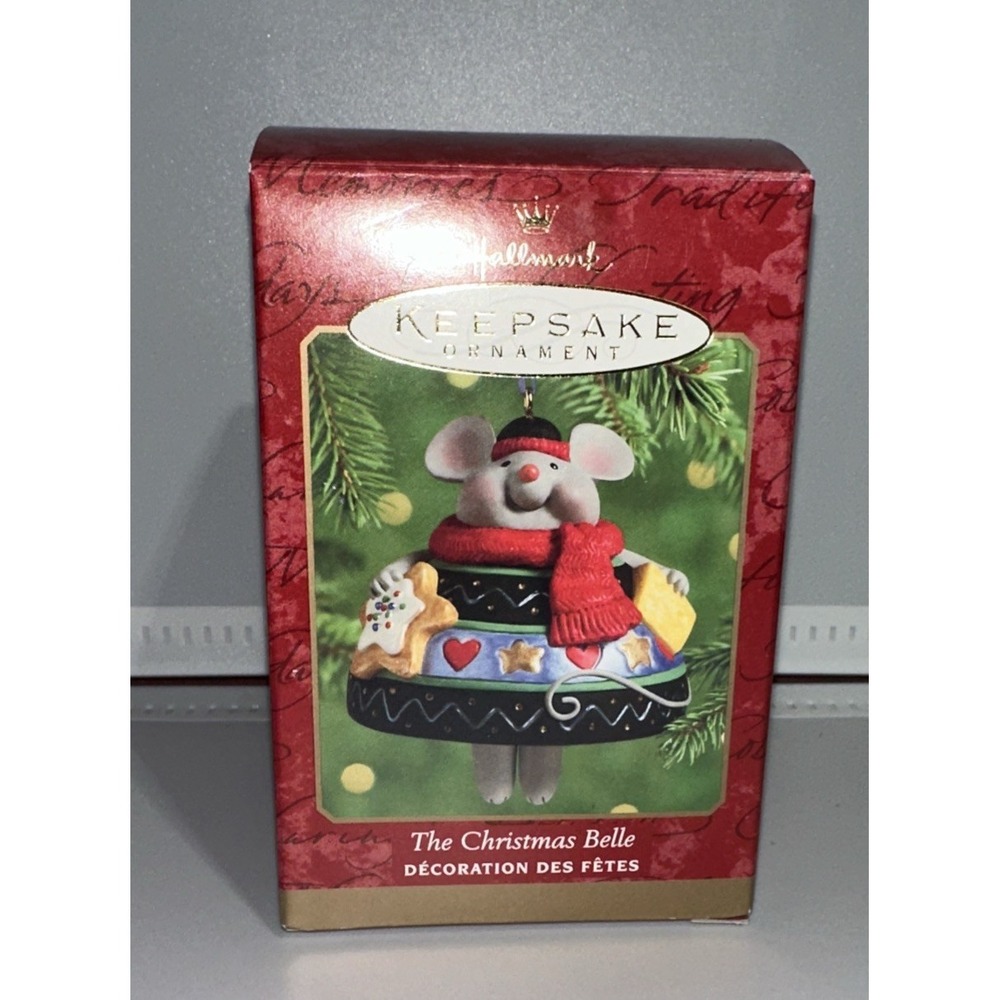 Hallmark Ornament THE CHRISTMAS BELLE Mouse with‎ Cookie & Cheese 2000